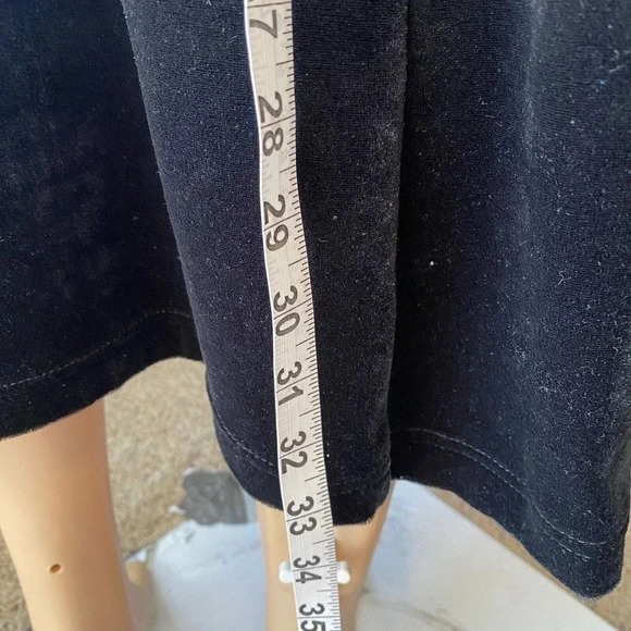 Laura Scott Black Velvet Velour Maxi Skirt Elastic Waist Stretch Comfy Women M - Picture 6 of 7